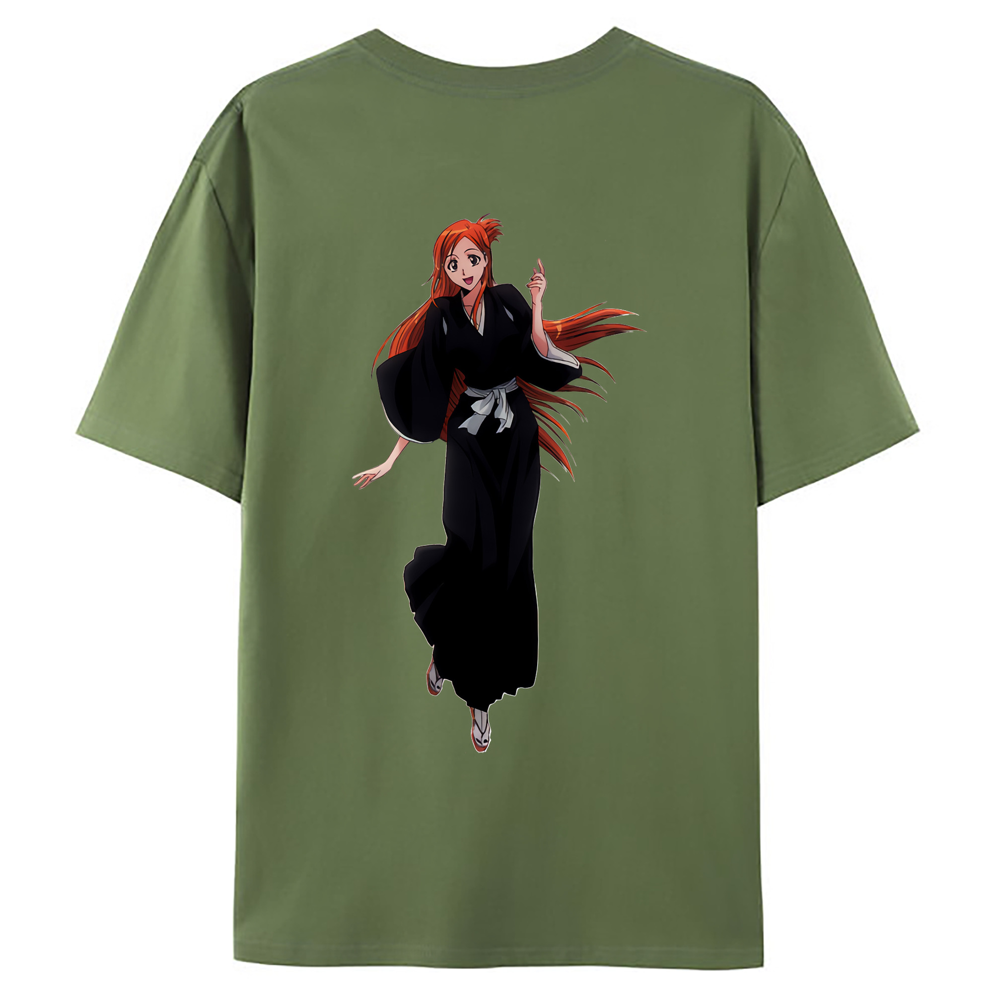 （画像用） ブリーチ 井上織姫（いのうえおりひめ） BLEACH Inoue Orihime 綿100％ メンズ半袖Tシャツ（バックプリント） 通気性